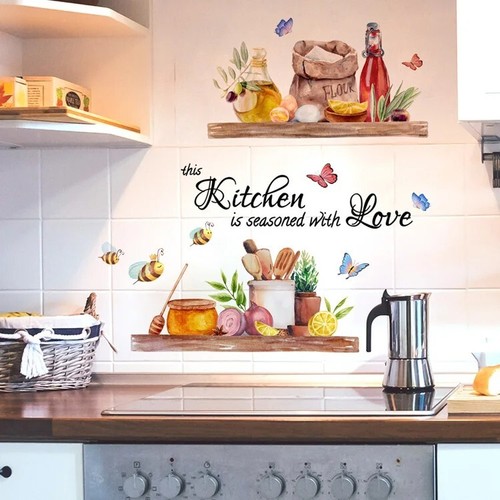 Wall sticker butterfly - wall, flower